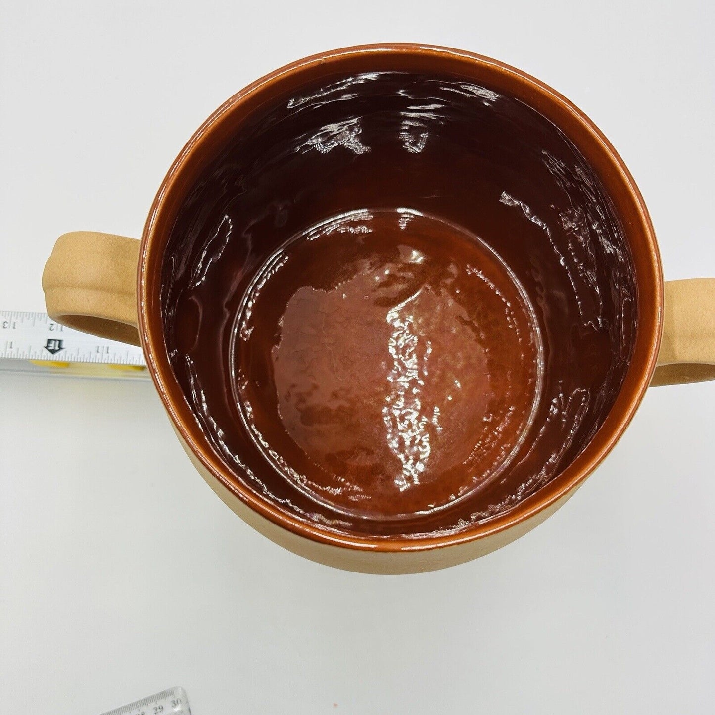 Red Wing Bean Pot Terracotta Pottery Handles Vintage #405 USA Decor Large