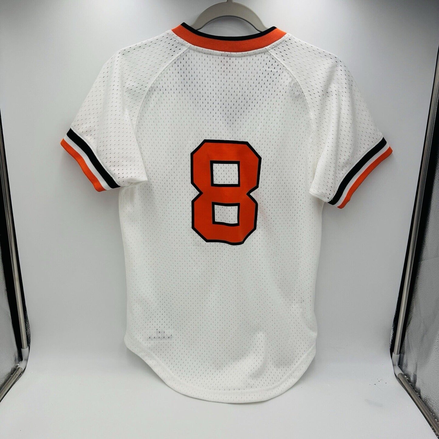Mitchell & Ness 1985 Baltimore Orioles Cal Ripken Jr. BP Jersey Sz S 36 # 8