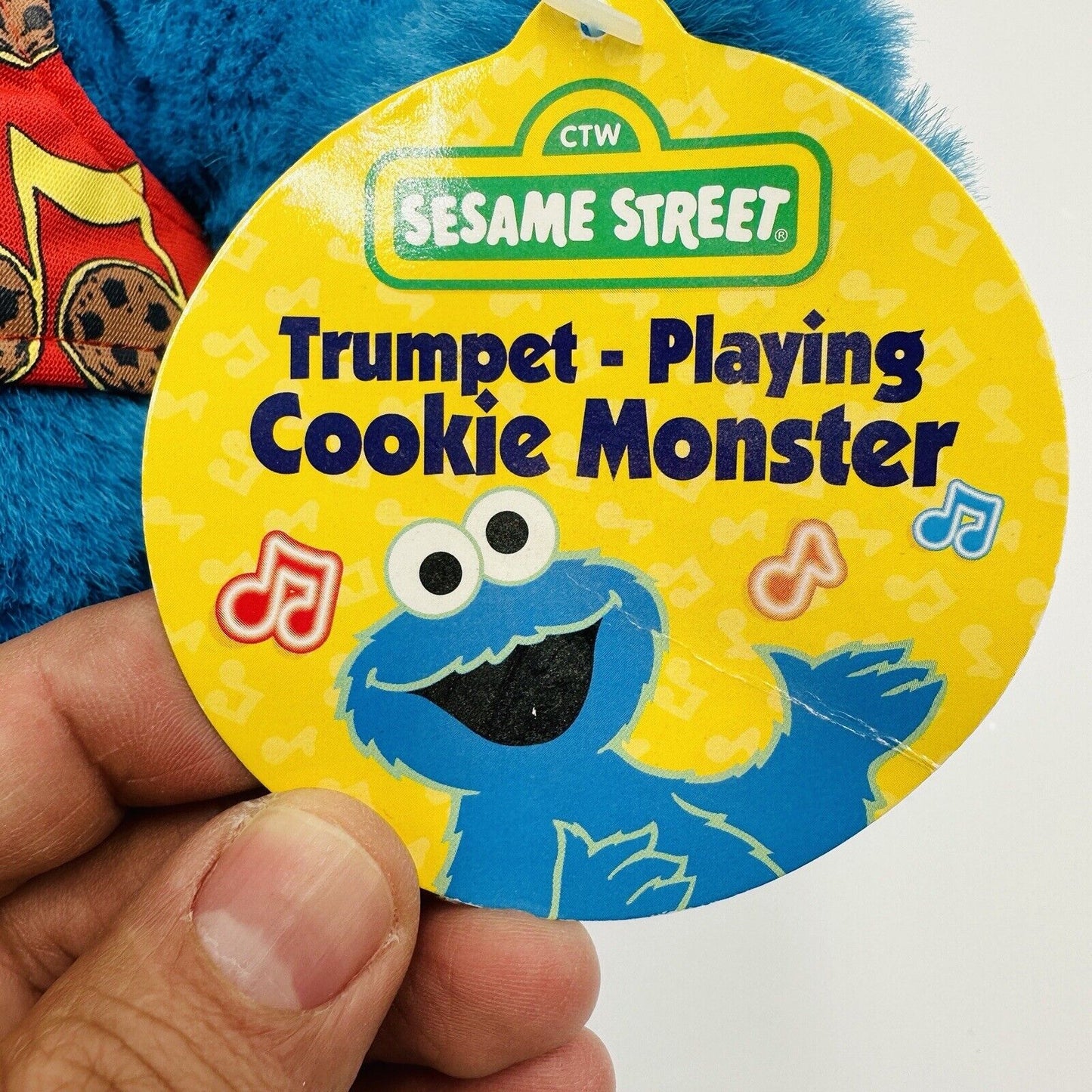 Mattel Tyco Sesame Street Cookie Monster Trumpet Playing Plush Talking 2000