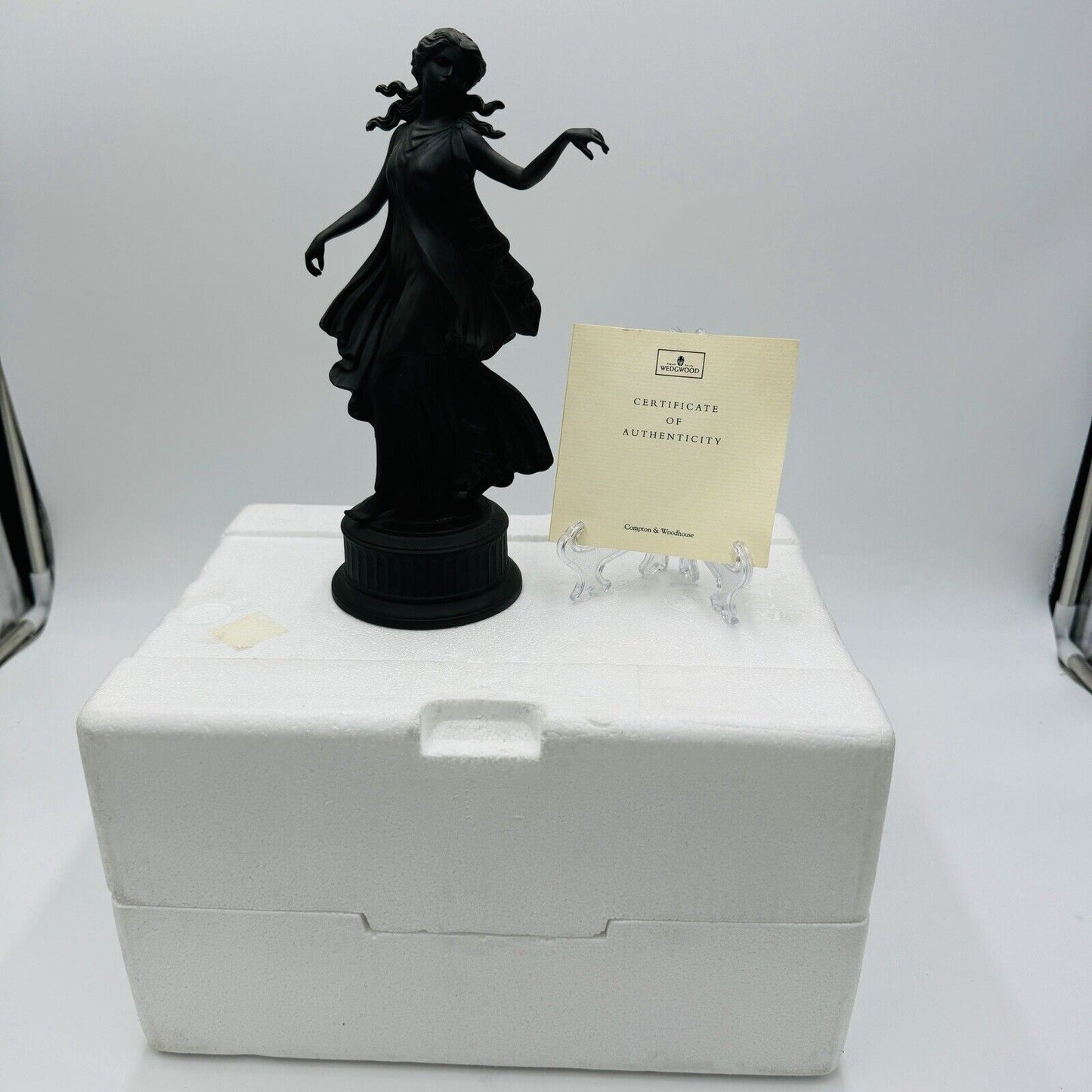Wedgwood Signature Collection Black Basalt Dancing Hours Figurine COA Rare CW424