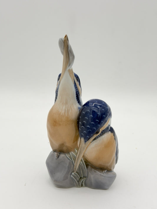 Vtg Royal Copenhagen Denmark Kingfisher Birds 1769 Porcelain Figurine Painted