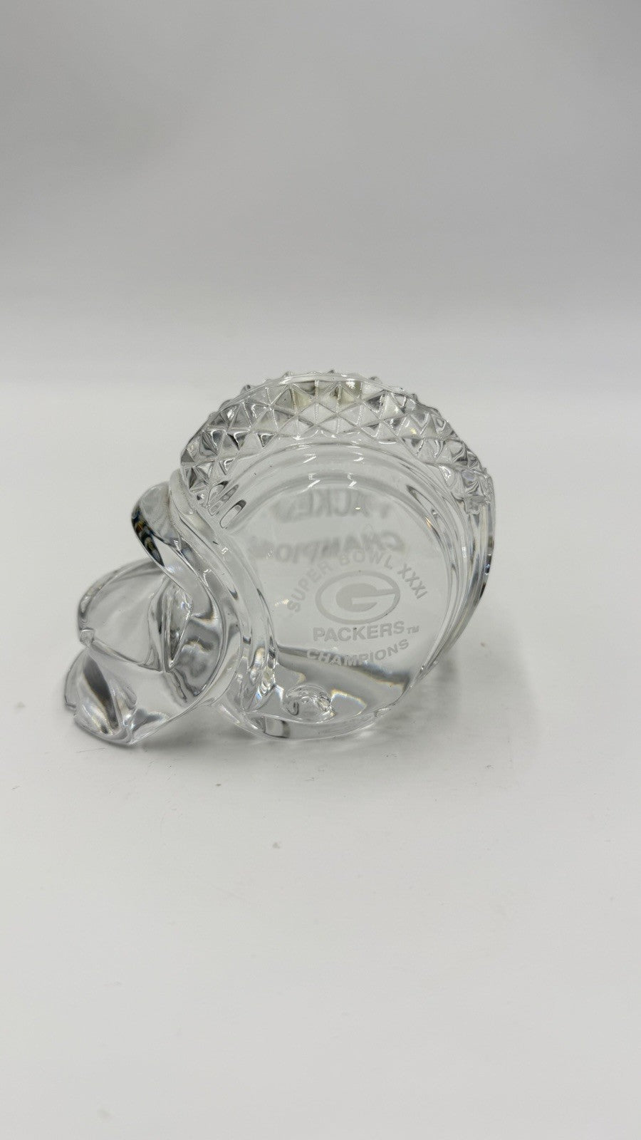 Waterford Crystal Green Bay Packers Super Bowl XXXI Helmet Paperweight