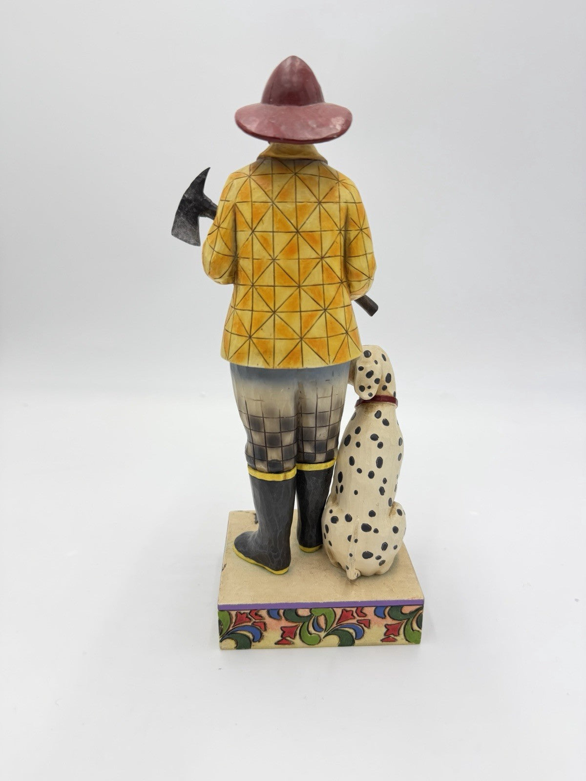 Jim Shore Heartwood Creek Fireman Firefighter w/Dalmatian Dog 2006 Figurine 10”