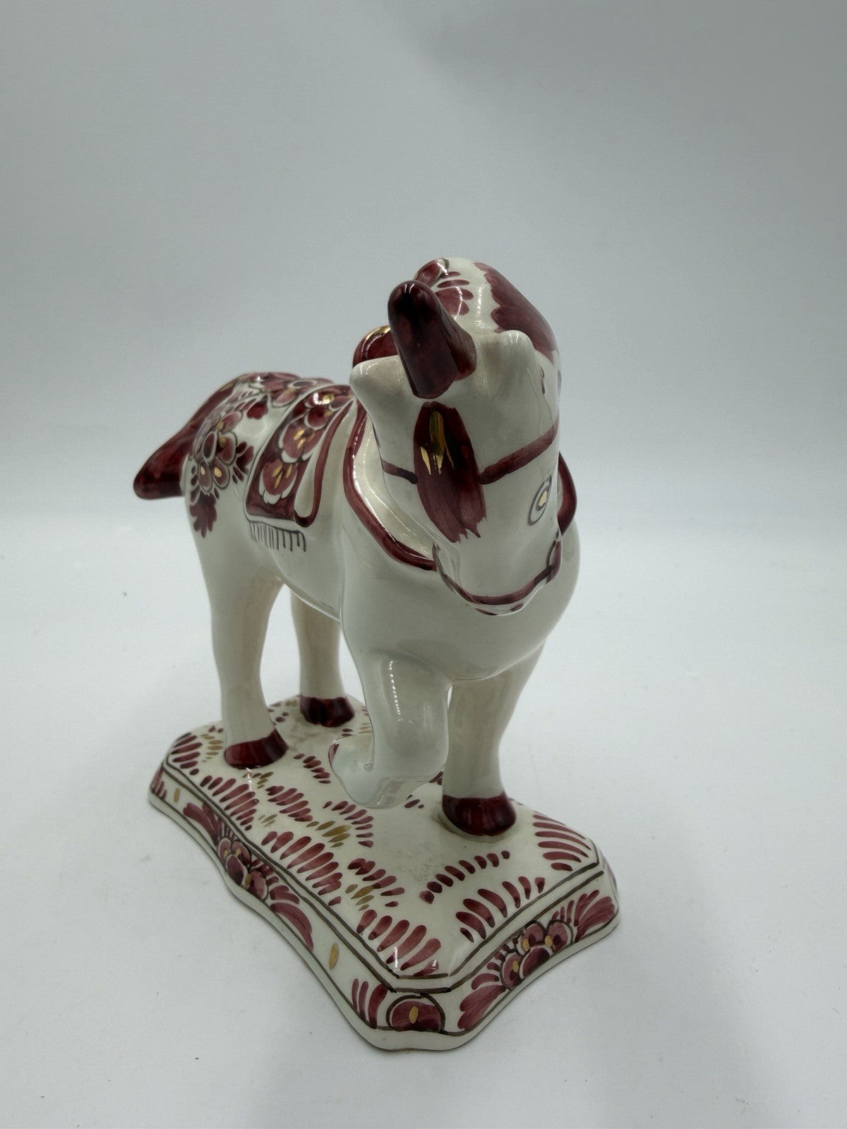 Rare Delft Holland ROOD RED VELSEN Pottery unicorn horse Figurine 809