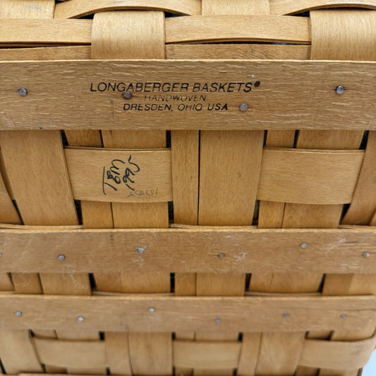 Longaberger 1995 Holiday Hostess Evergreen Basket Set Lid Christmas 9th Edition