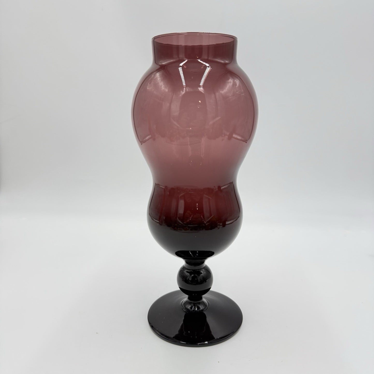 Vintage Empoli Art Glass amethyst purple glass apothecary jar 10” Italy