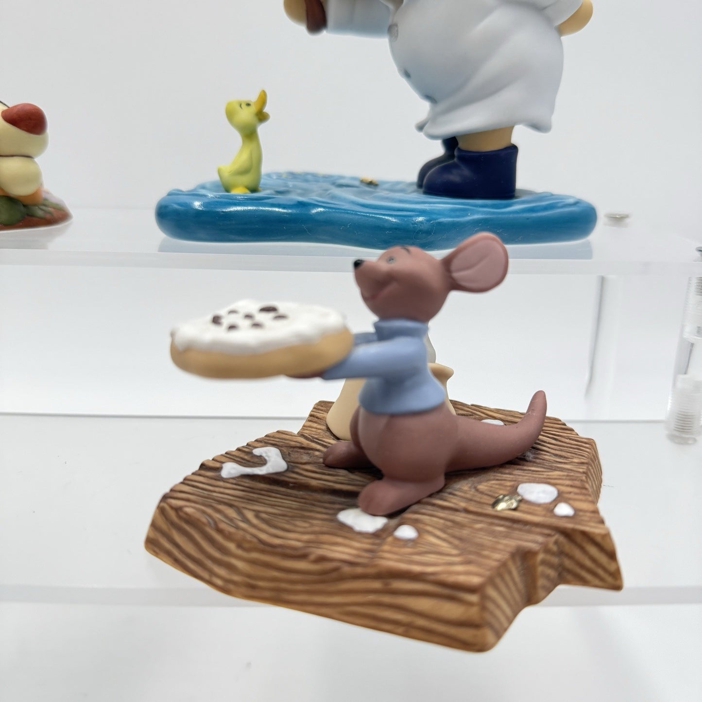 Disney Pooh And Friends Porcelain Figurines Tigger Piglet Pooh Roo Set 5” and 3”