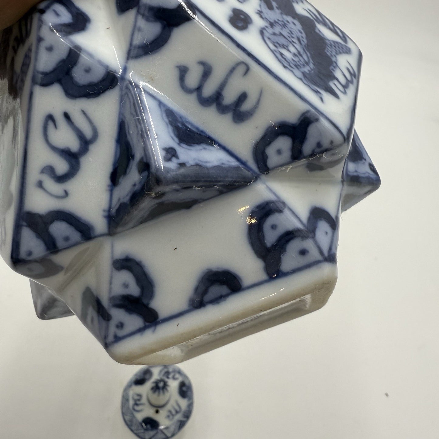 Chinese Glazed Blue And White Porcelain Teapot Painted Dragons Kangxi Mark Small