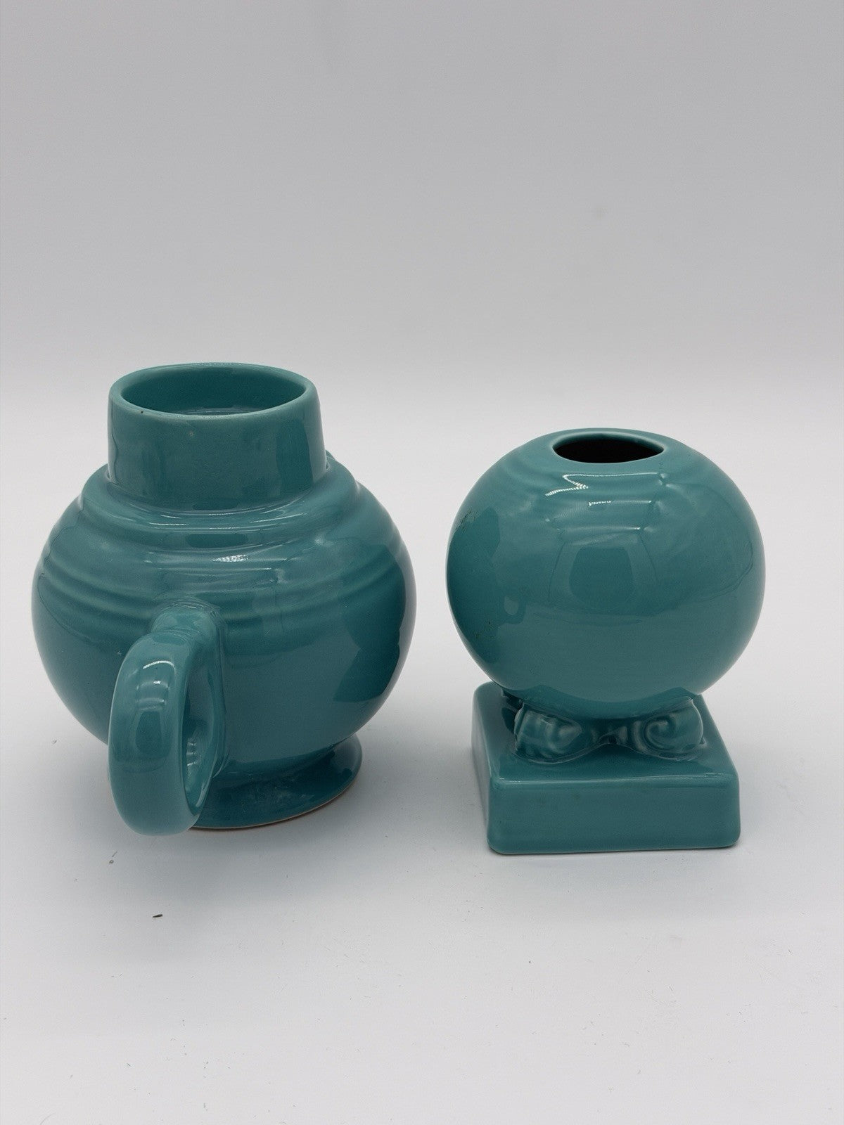 Fiestaware Turquoise Pottery Candleholders Set 2 PCs Fiesta USA