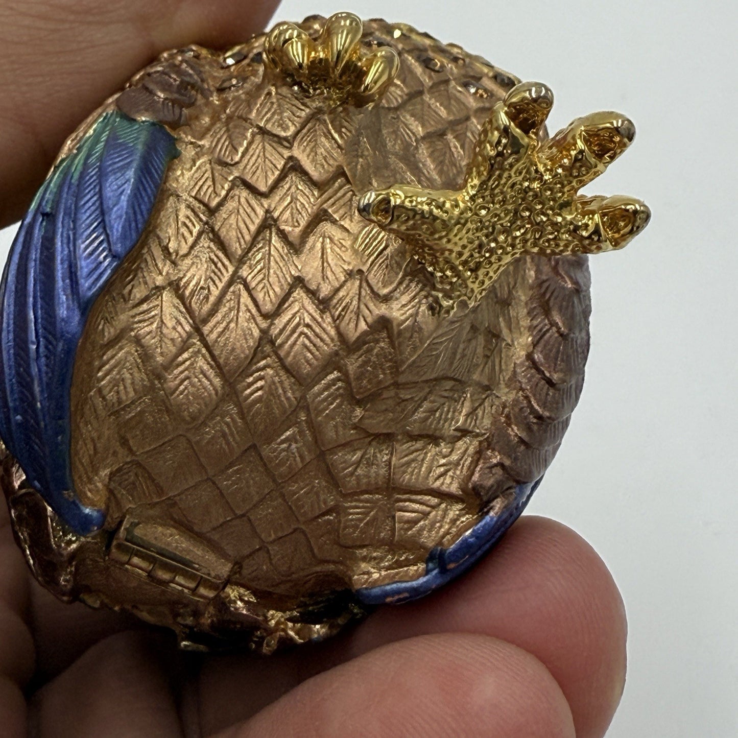 Vintage Rucinni Rooster Trinket Box Jeweled With Swarovski Crystals Original Box