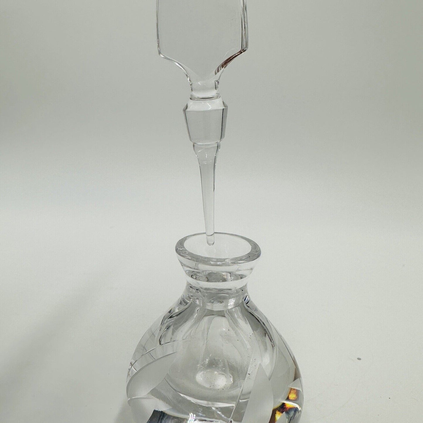 Atlantis Lead Crystal Perfume Bottle with Stopper 3.5in H Vintage Women's Decor