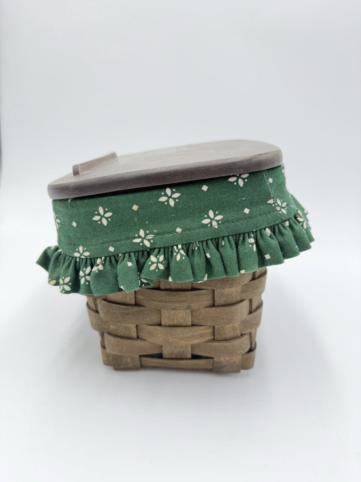 Rare Longaberger USA Brown Recipe Basket W/ Lid, Protector, Linen & Cards 2008