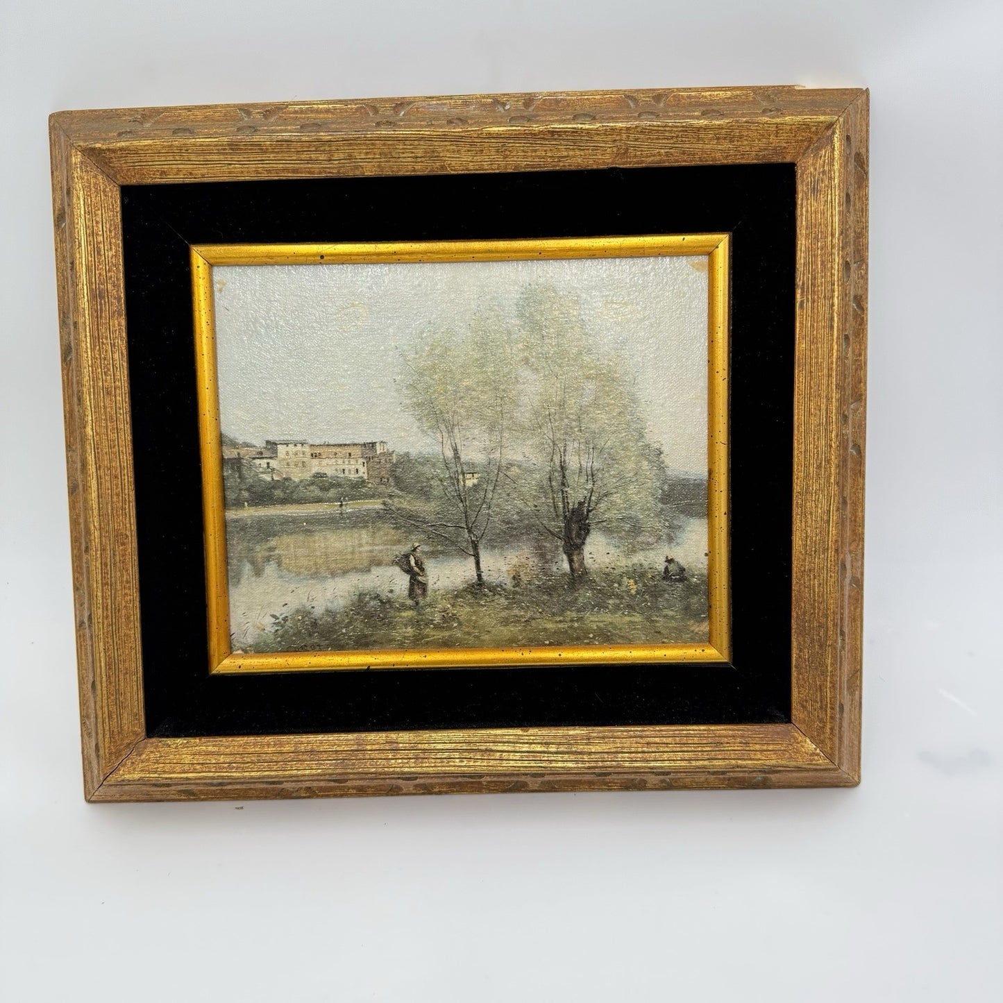 COROT 19th Century French Original Animated Landscape Oil Painted On Canvas