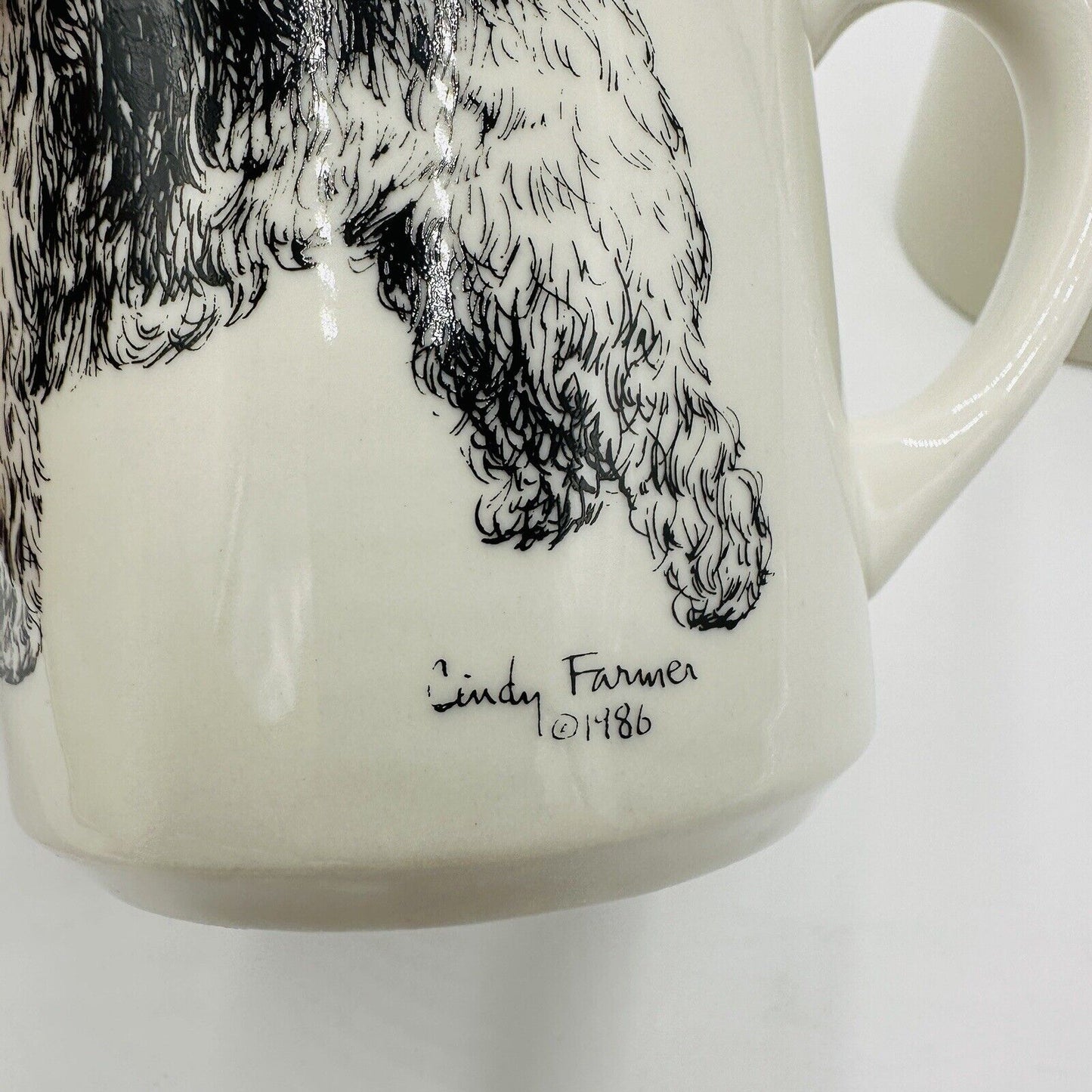 Cindy Farmer Coffee Mug Otterhound Dog Set 2 Serveware Ceramics Vintage