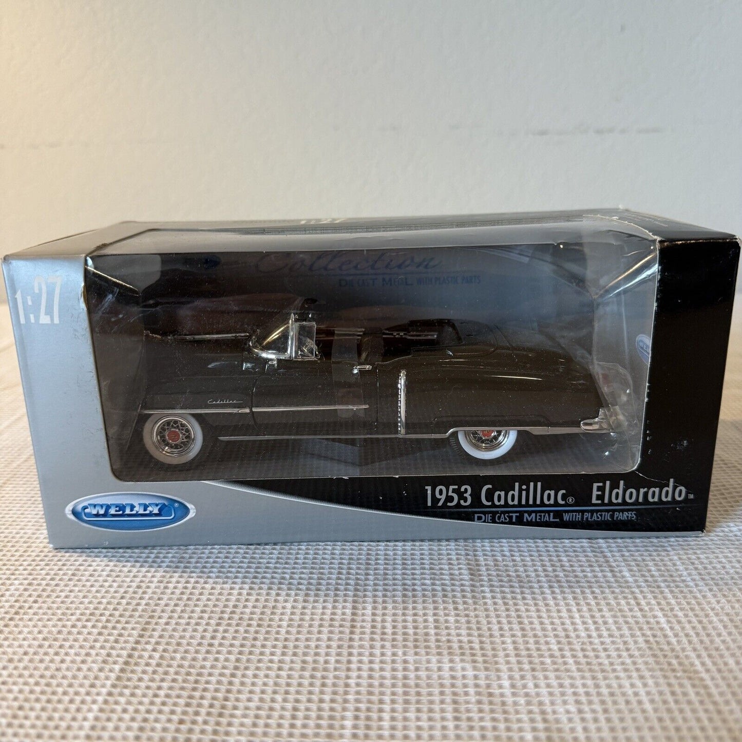 Welly 1953 Cadillac Eldorado 1/27 Collection Black Convertible Diecast New