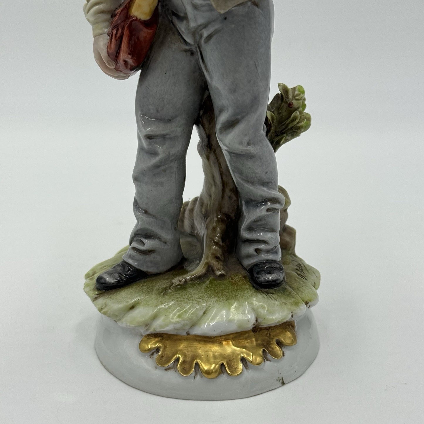 Antique Signed D.Belloire Italy Porcelain Hand Painted Figurine 8” Capodimonte