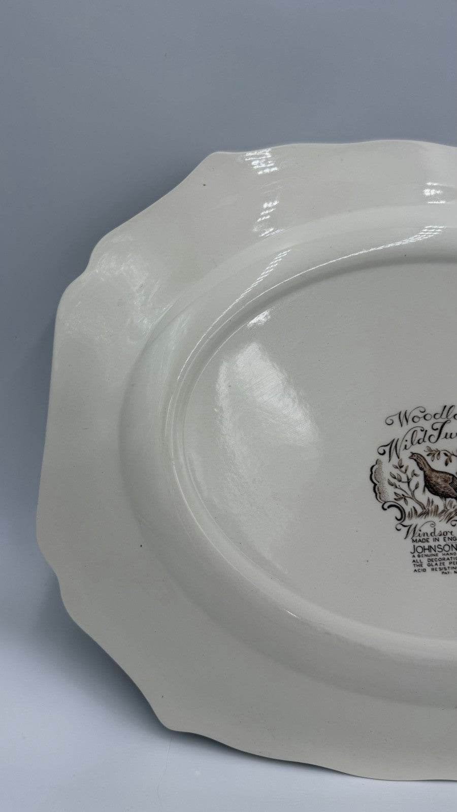 Johnson Bros Windsor Ware Woodland Wild Turkeys Serving Platter Ceramic 20”x16”