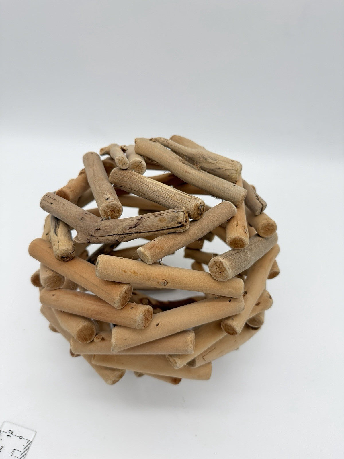 Folk Art rustic nautical decor 9-inch driftwood ball Wood Art Craft