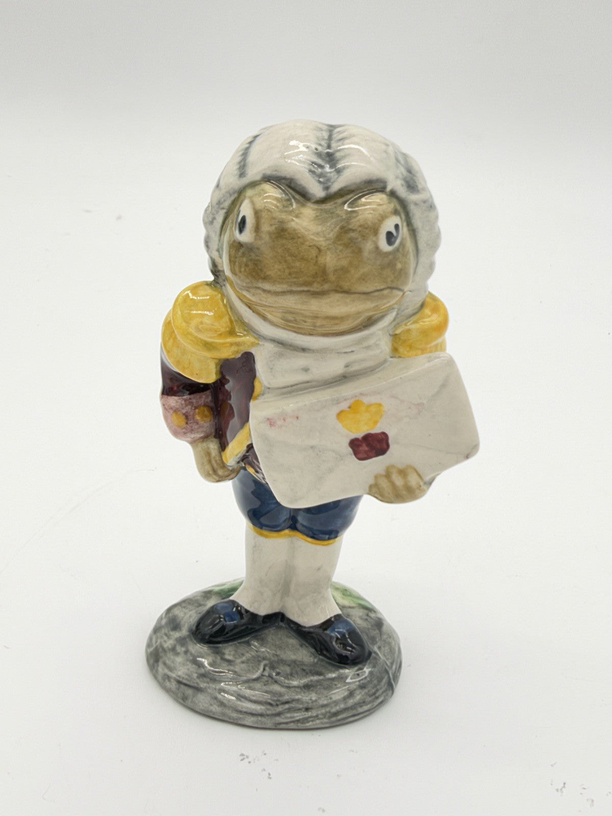 Beswick England Porcelain Frog Footman W/letter Alice In Wonderland Figurine 4”