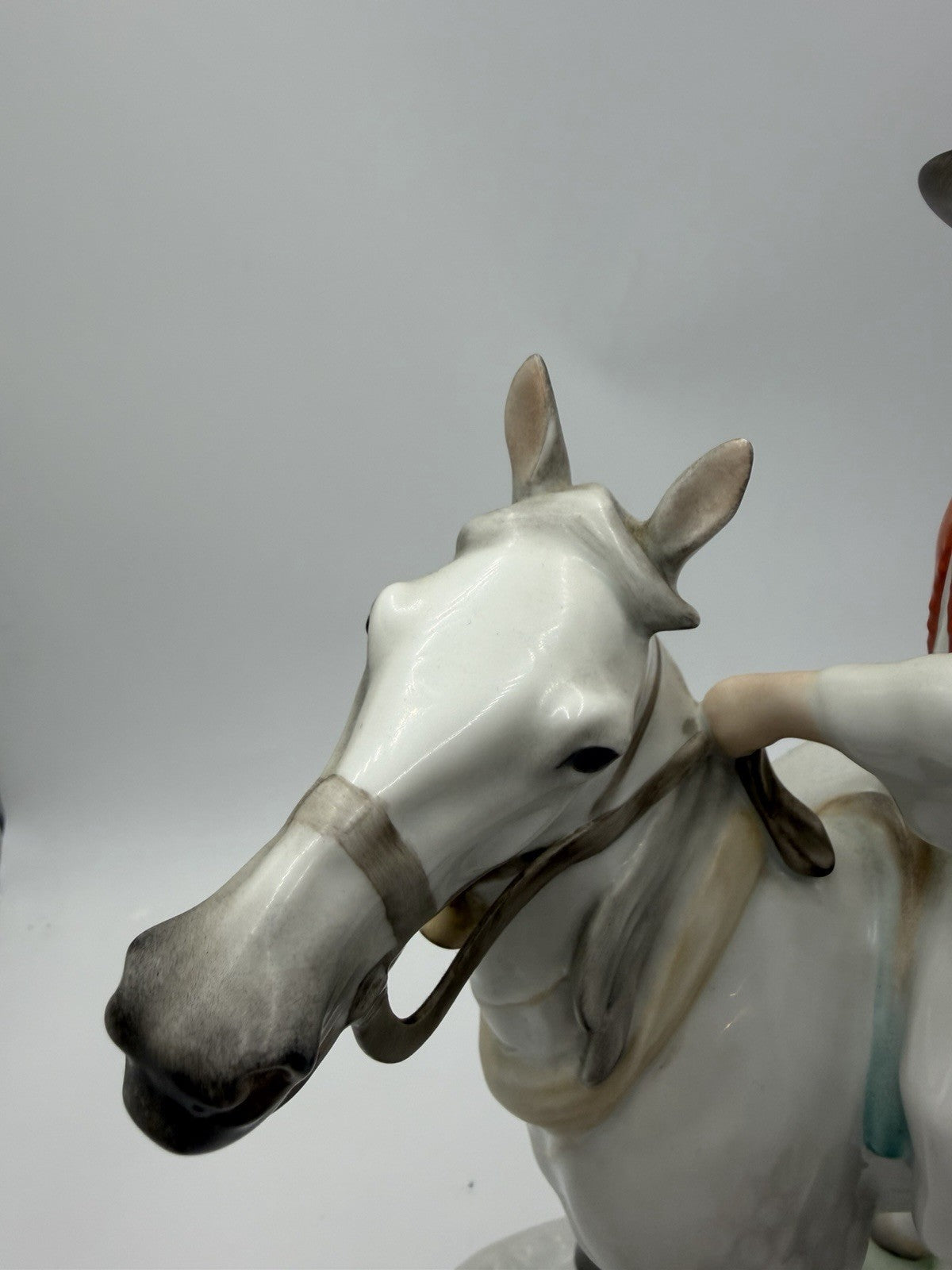 Large Herend Hungary porcelain sculpture #5593 Csikos man on horseback 16”H Mint