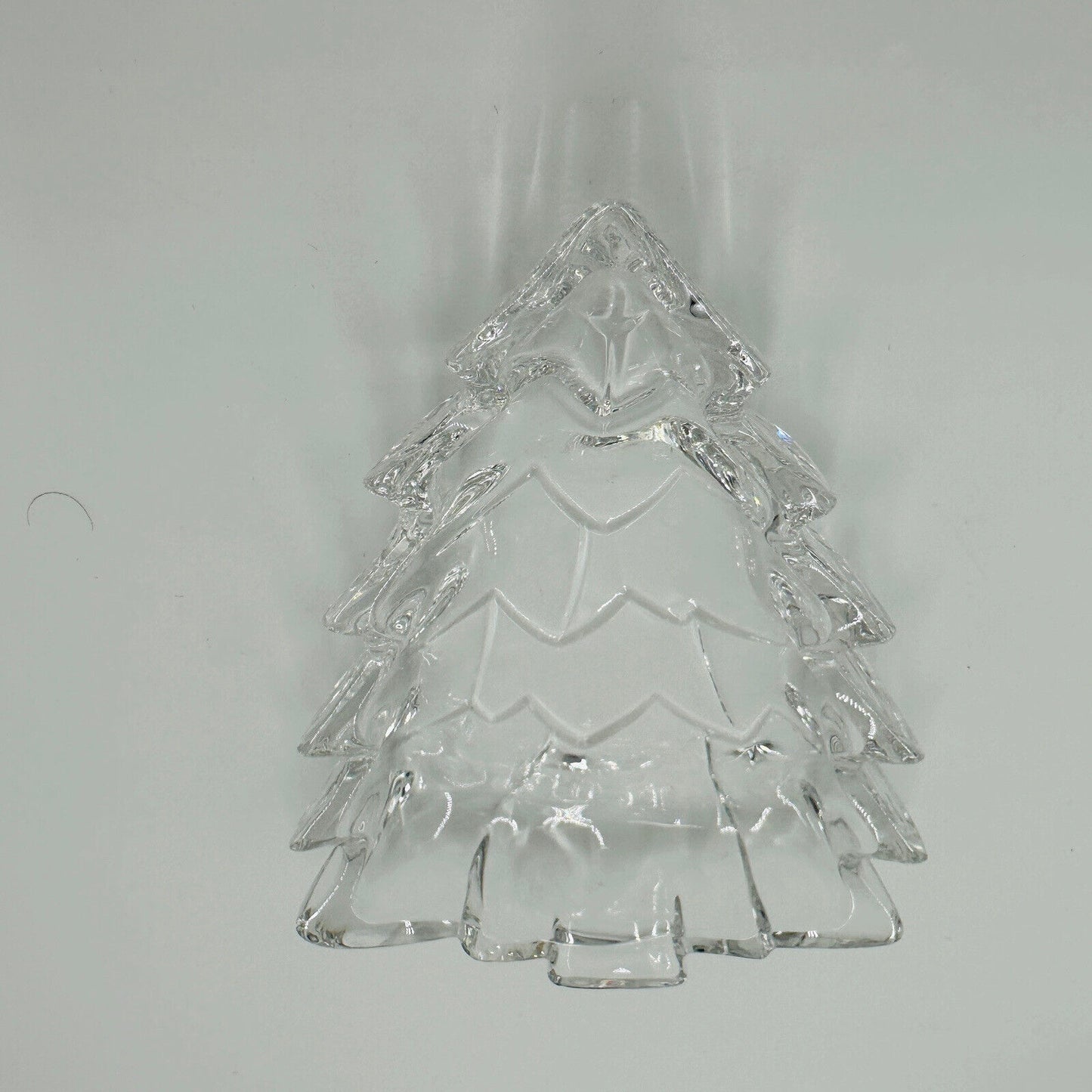 Marquis Waterford Candy Dish Crystal Christmas Tree Shape Clear Tray Serveware