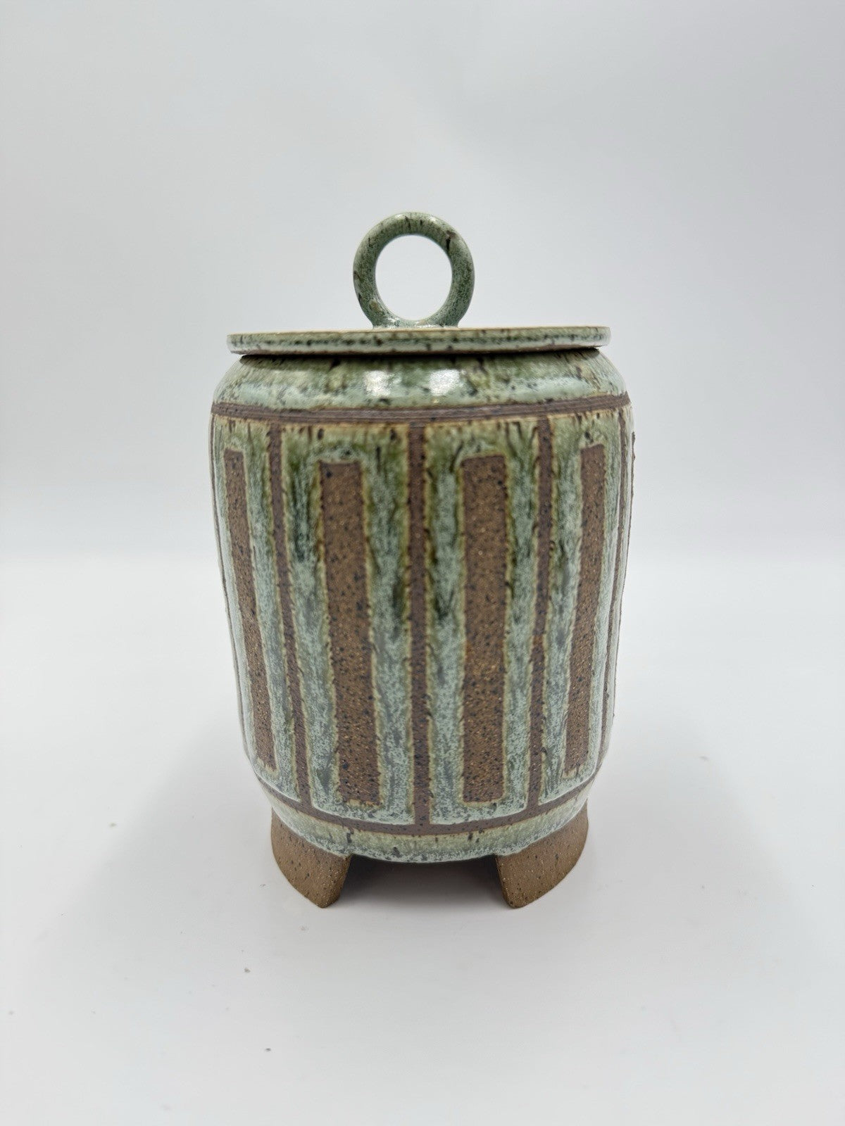 Chris Leung Bird Ceramic Studio Art Pottery Covered Footed Dish W/Lid 6.5”