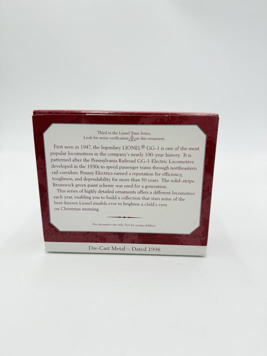 Hallmark Pennsylvania GG-1 Locomotive Lionel Train Ornament 1998 Diecast New