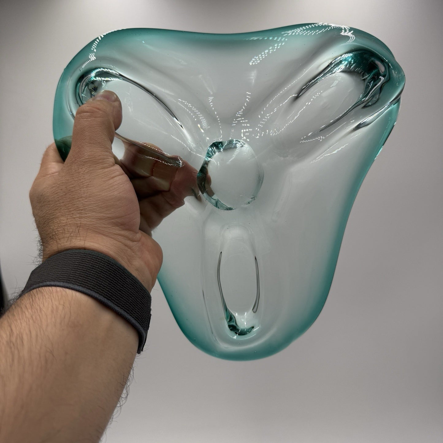 Moebel Murano Dark Aqua Art Glass Bowl Antonio Da Ros Cenedese 1960's Italy