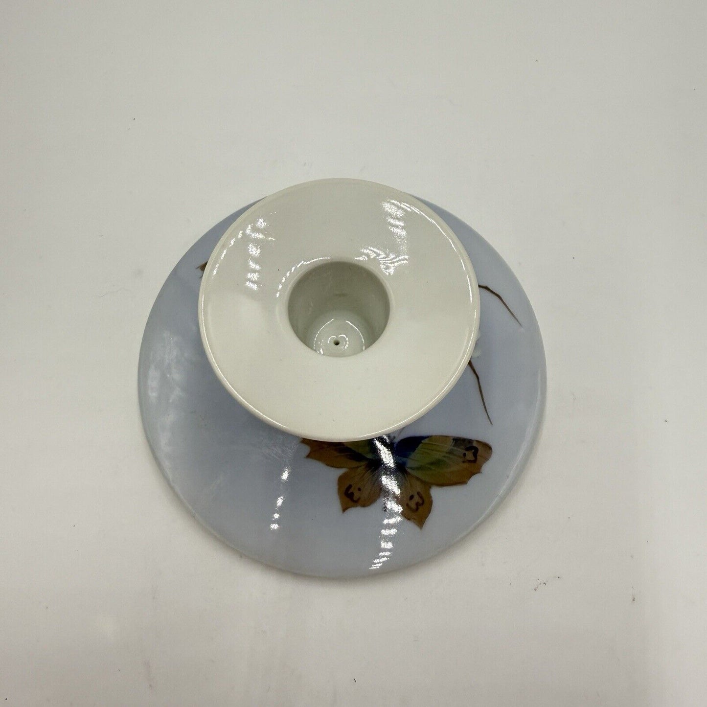 Royal Copenhagen Porcelain Candlestick Denmark Butterfly Cherry Blossoms #3335