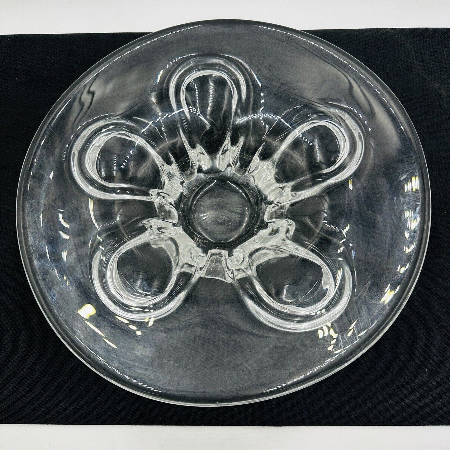 Severes Crystal Centerpiece France 14.5in Wide Large Vintage Fruitbowl Serveware
