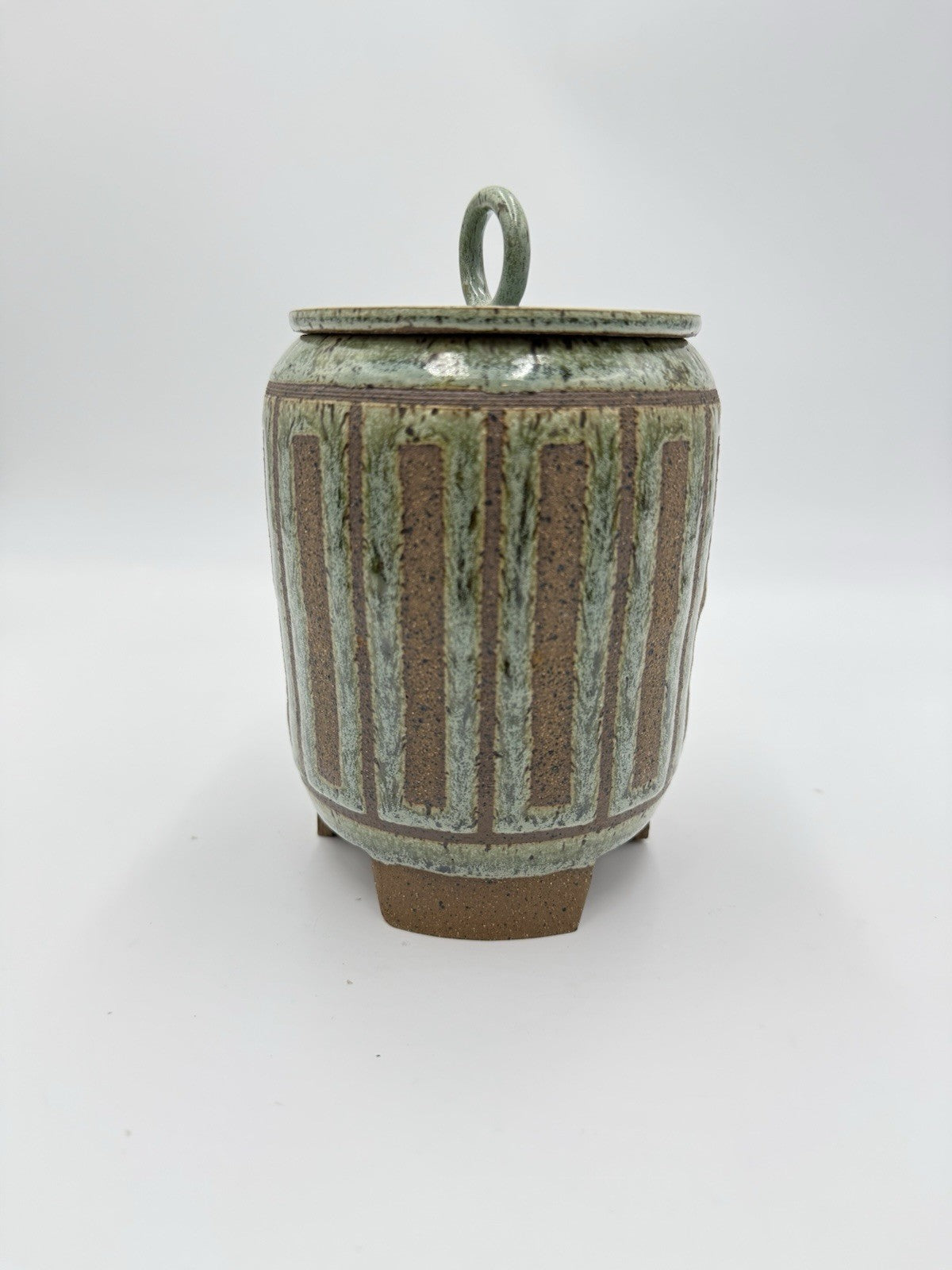 Chris Leung Bird Ceramic Studio Art Pottery Covered Footed Dish W/Lid 6.5”