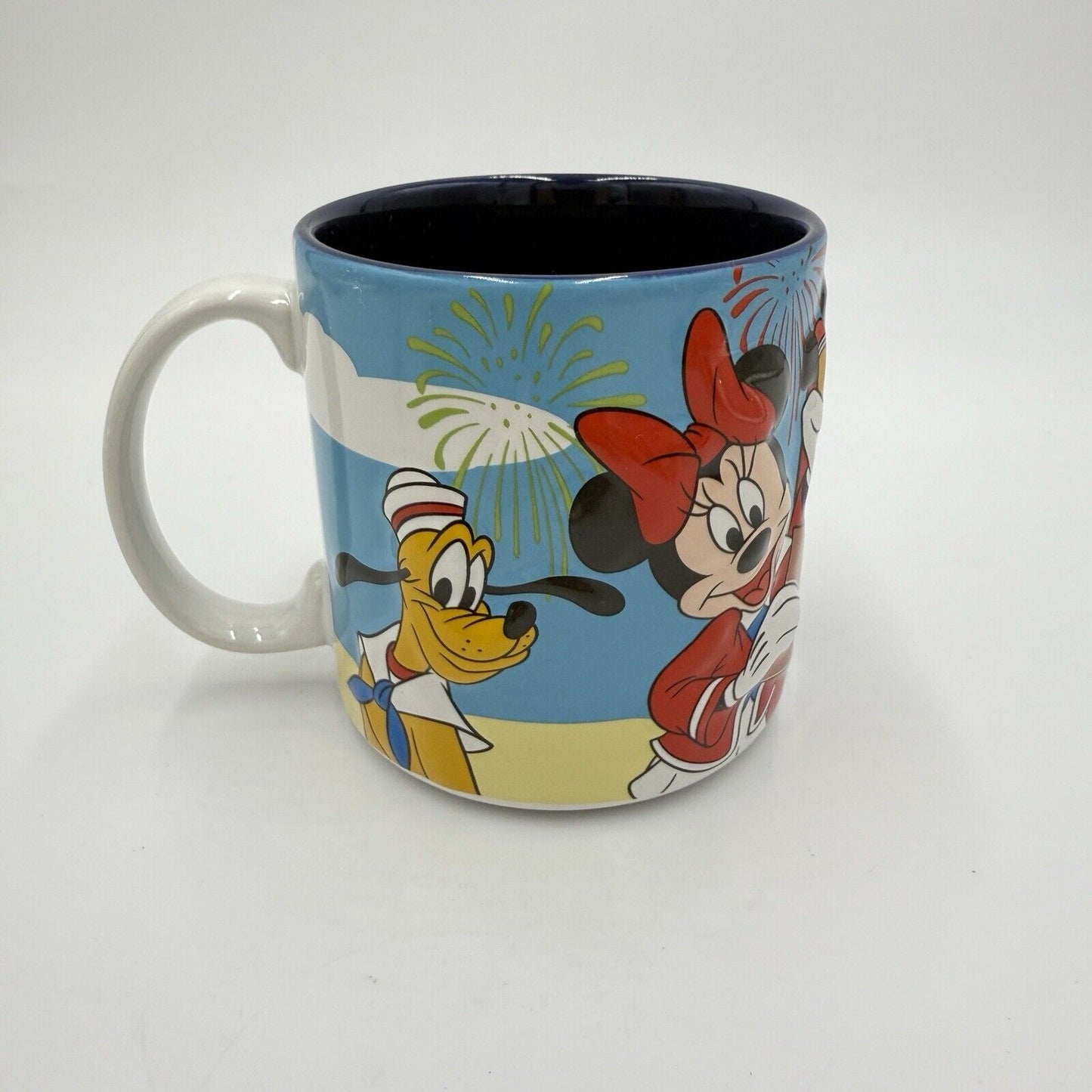 Disney Cruise Line Raised 3D Embossed Ceramic Mug Mickey Minnie Goofy