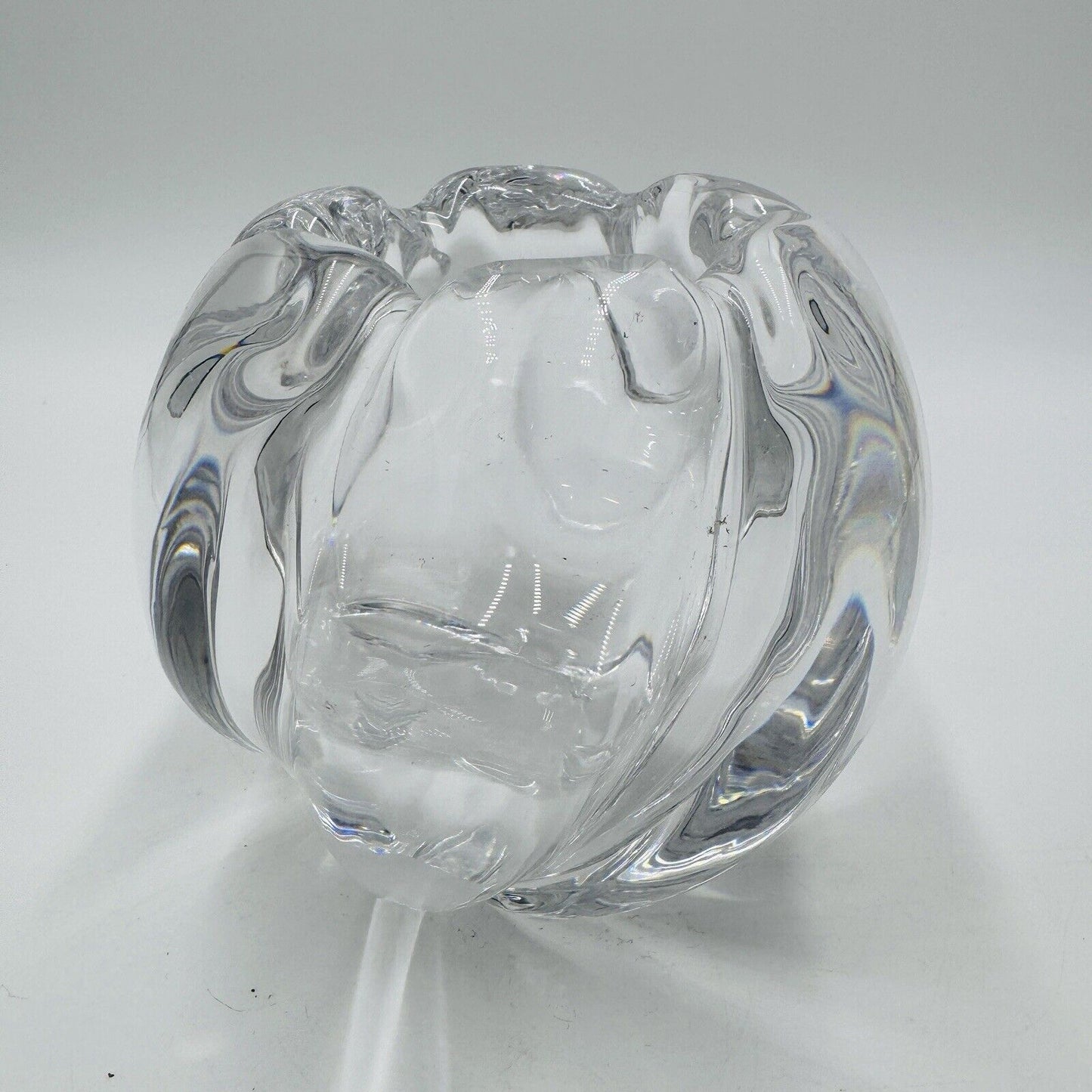 Vintage Orrefors Swedish Art Glass Rose Bowl Vase Edvin Ohrstrom Signed 2444.511