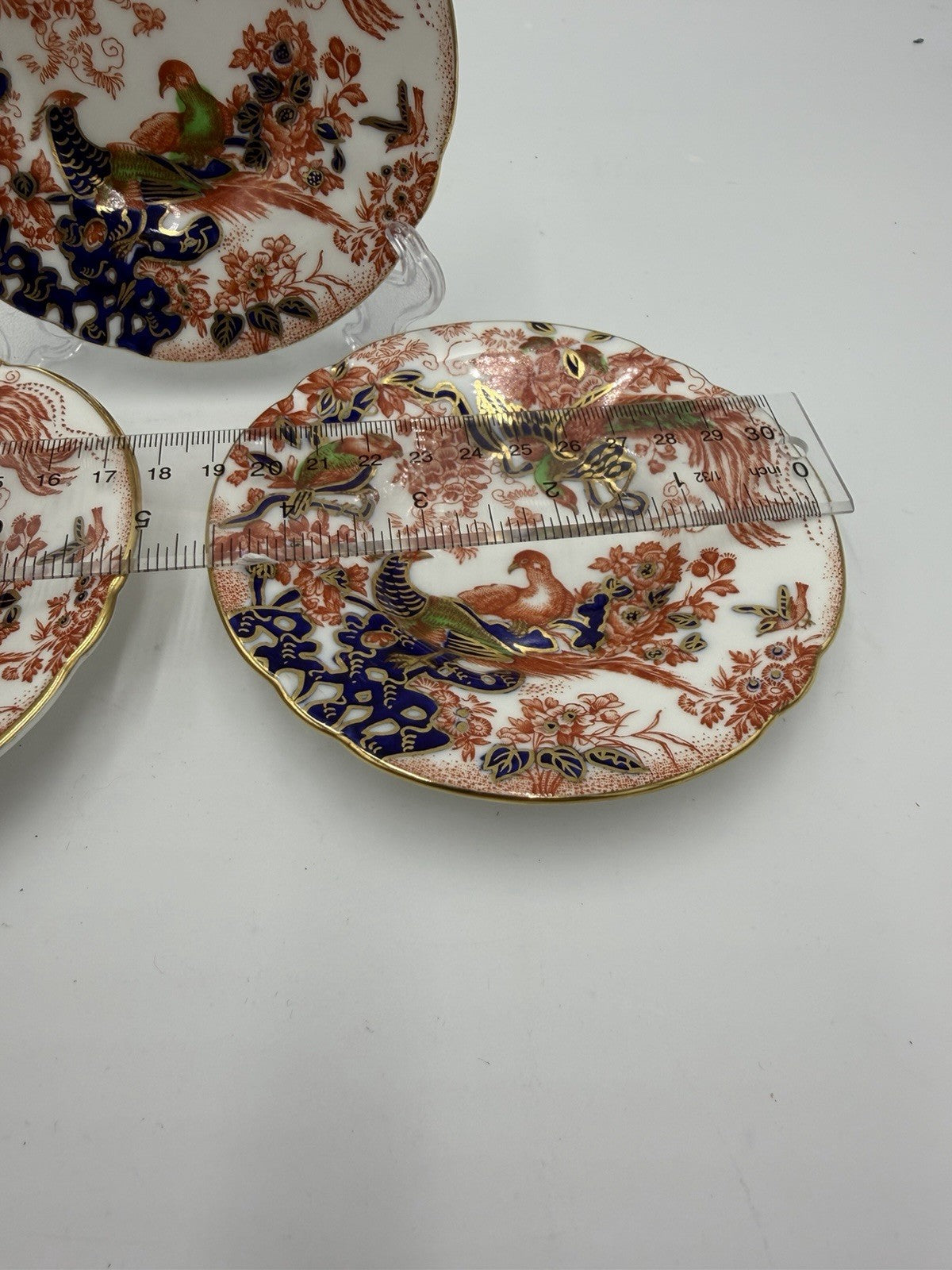 1946 Royal Crown Derby Olde Avesbury Demitasse Saucers Set 3 Porcelain England
