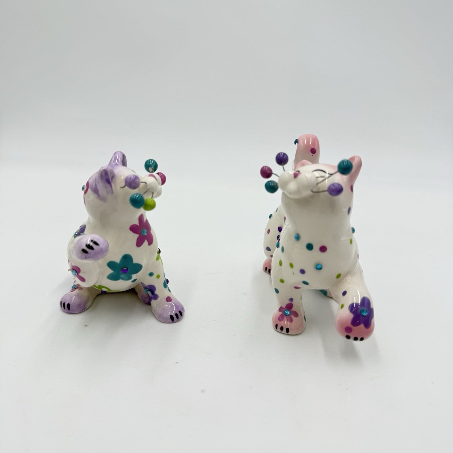 Lacombe willitts designs ceramic cats figurines vintage 2005 3.2” Painted