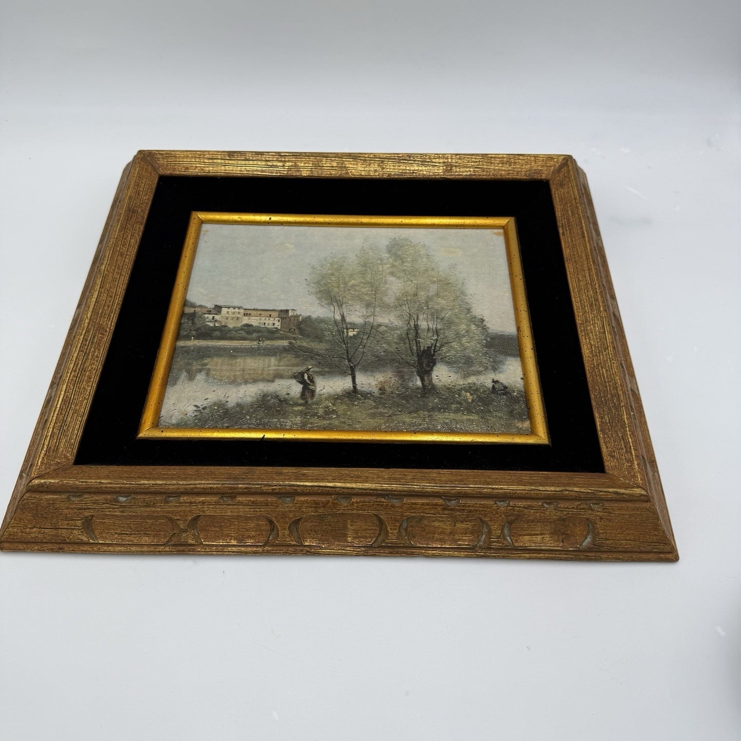 COROT 19th Century French Original Animated Landscape Oil Painted On Canvas
