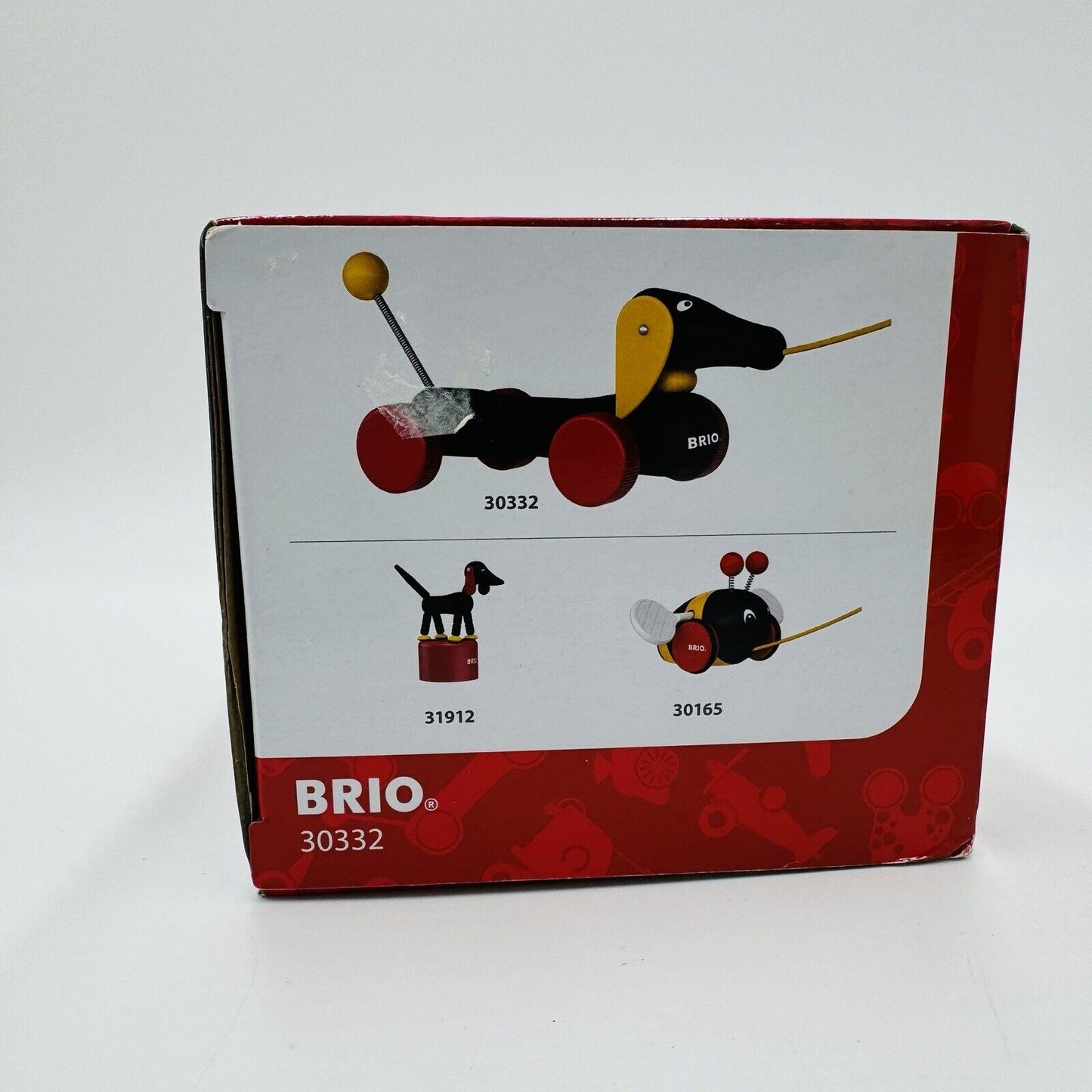 BRIO Sweden 30332 Pull Along DACHSHUND Wiener Dog 7" Wooden Toddler Pull Toy