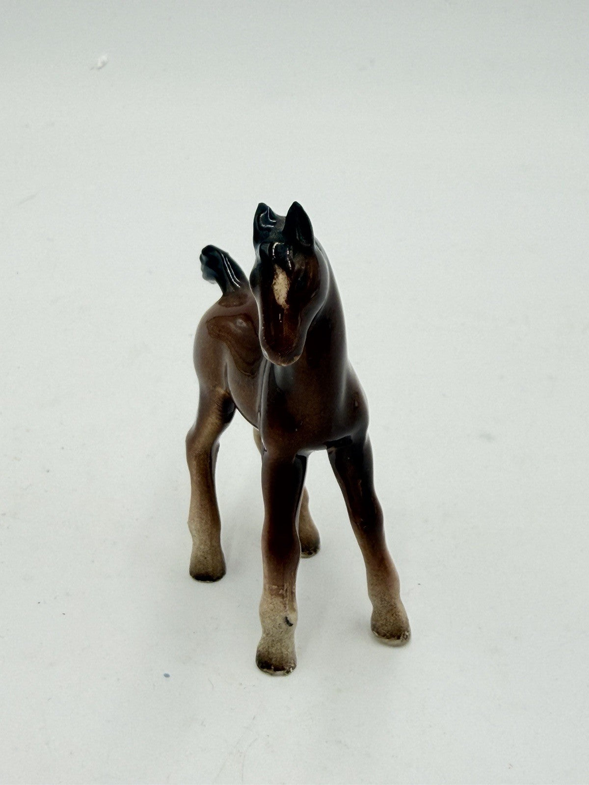 Vintage Hertwig Painted Porcelain Foal Horse Figurine Germany 3”H Glossy Rare