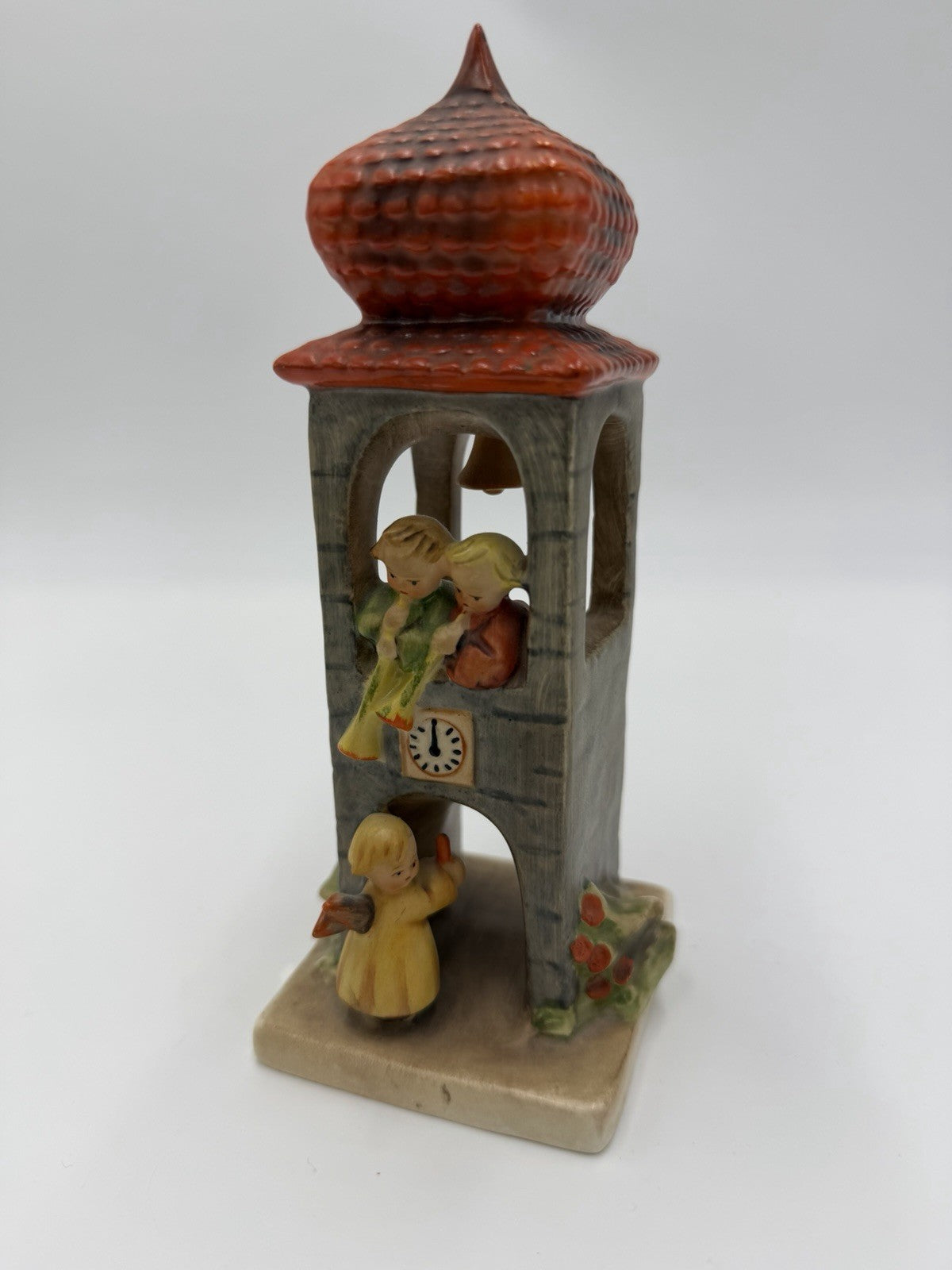 1950 M. I. Hummel Germany Whitsuntide Belltower & Angels Porcelain Figurine #163