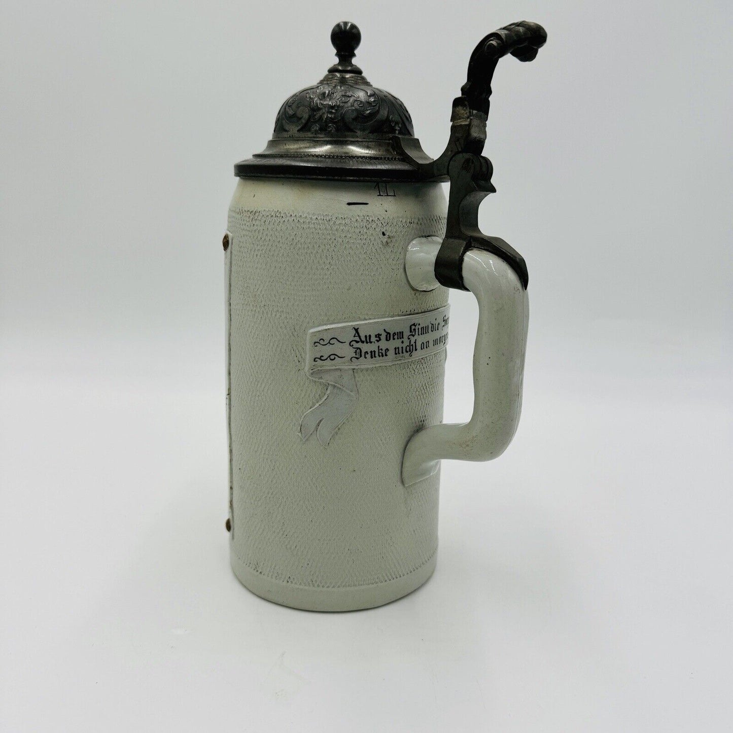 Antique German Mettlach Villeroy & Boch Beer Stein 1887 Large 9.5” Painted 1L