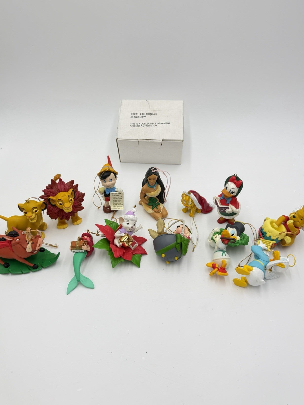 Vintage Disney Grolier Christmas Ornaments Lot Of 13 PCs Different Characters