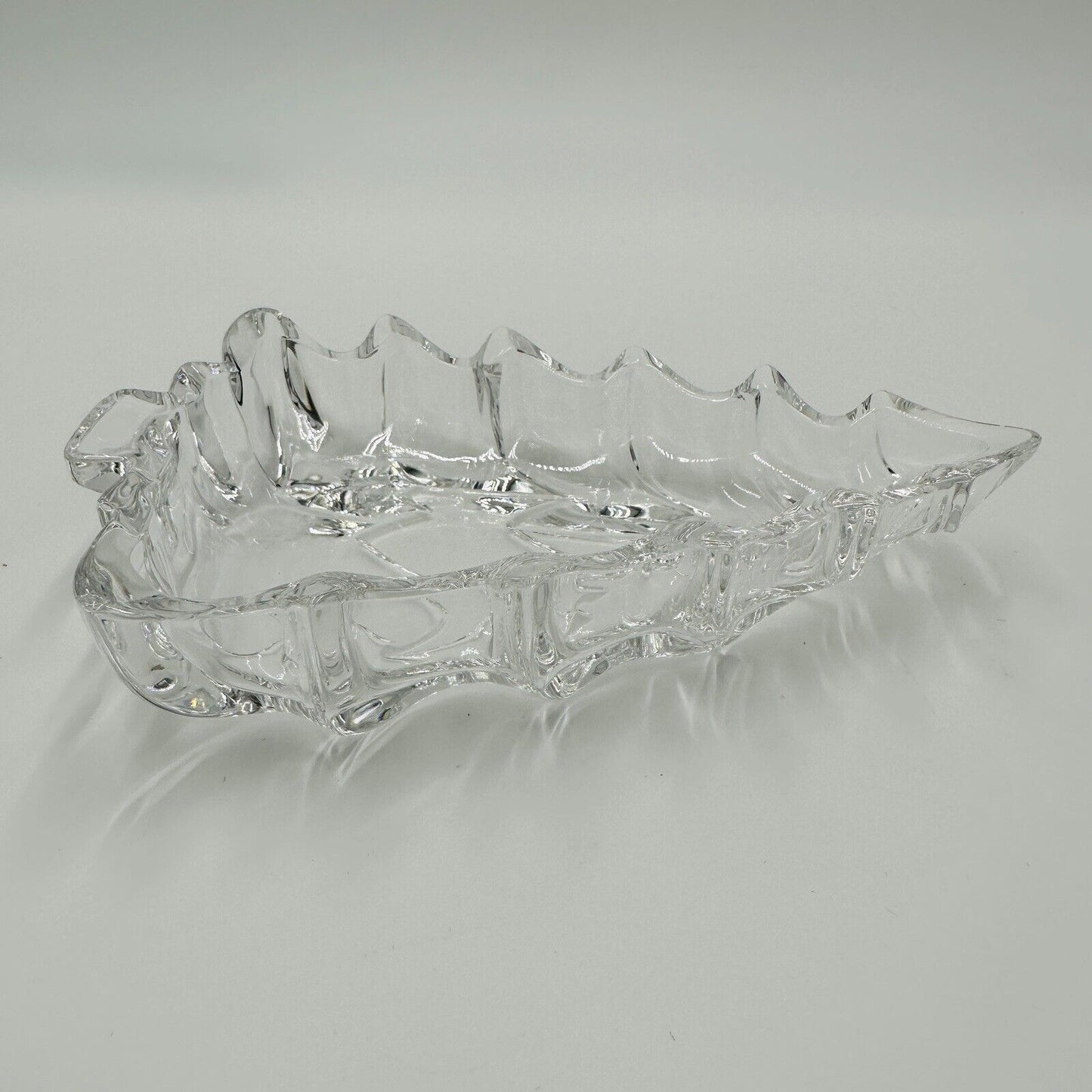 Marquis Waterford Candy Dish Crystal Christmas Tree Shape Clear Tray Serveware
