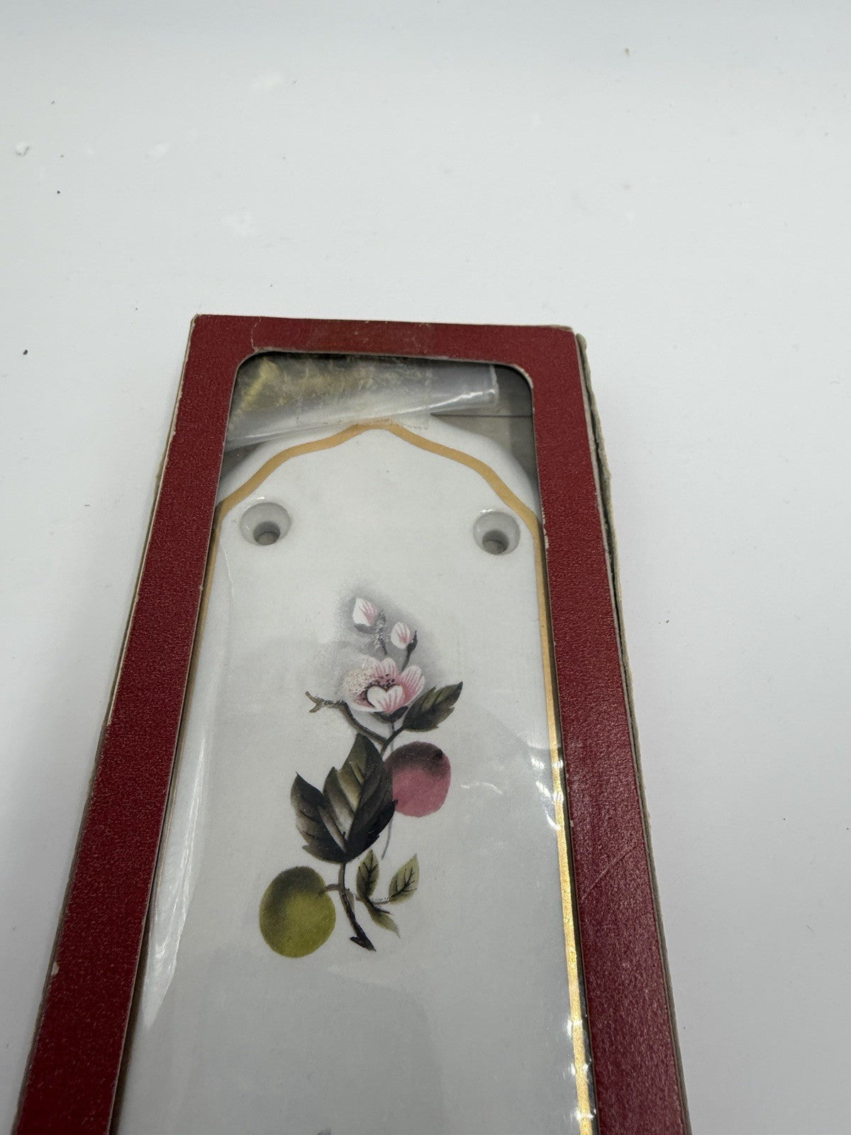 Heatherley victorian porcelain 22A Apple blossom door knob mortice set UK