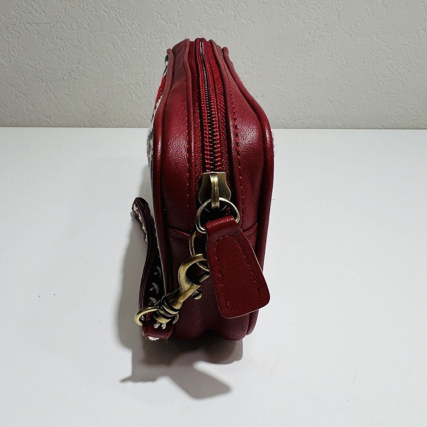 Isabella Fiore Clutch Wristlet Women's Handbag Black Red Embroidered Purse Bag