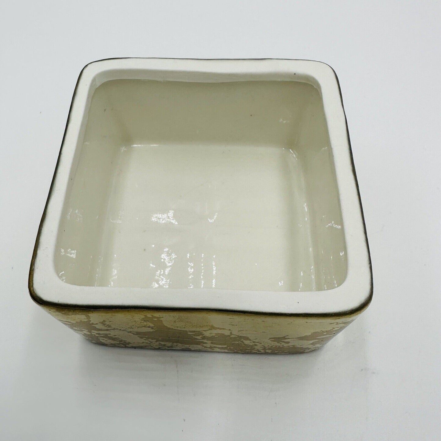 Pottery Barn Box The Emily and Meritt Gold Ceramic Replacement Missing Lid