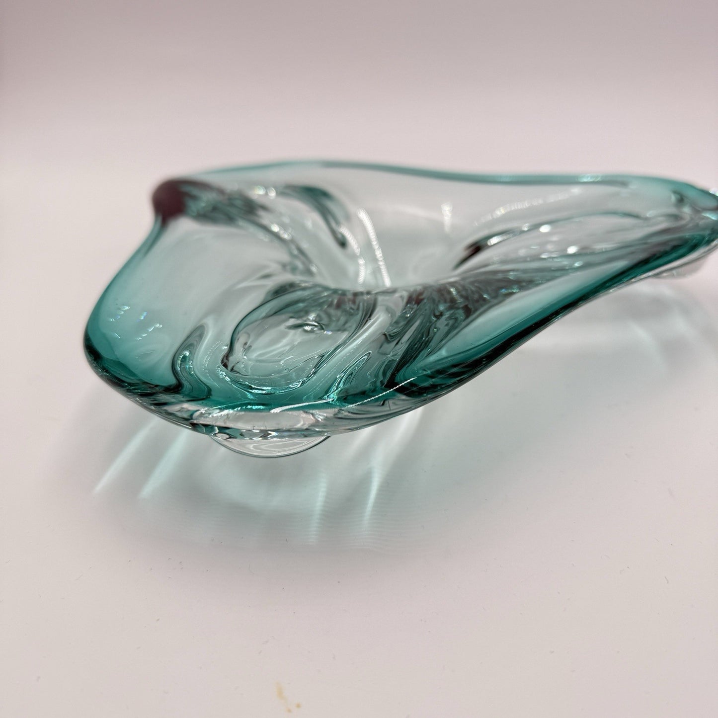 Moebel Murano Dark Aqua Art Glass Bowl Antonio Da Ros Cenedese 1960's Italy