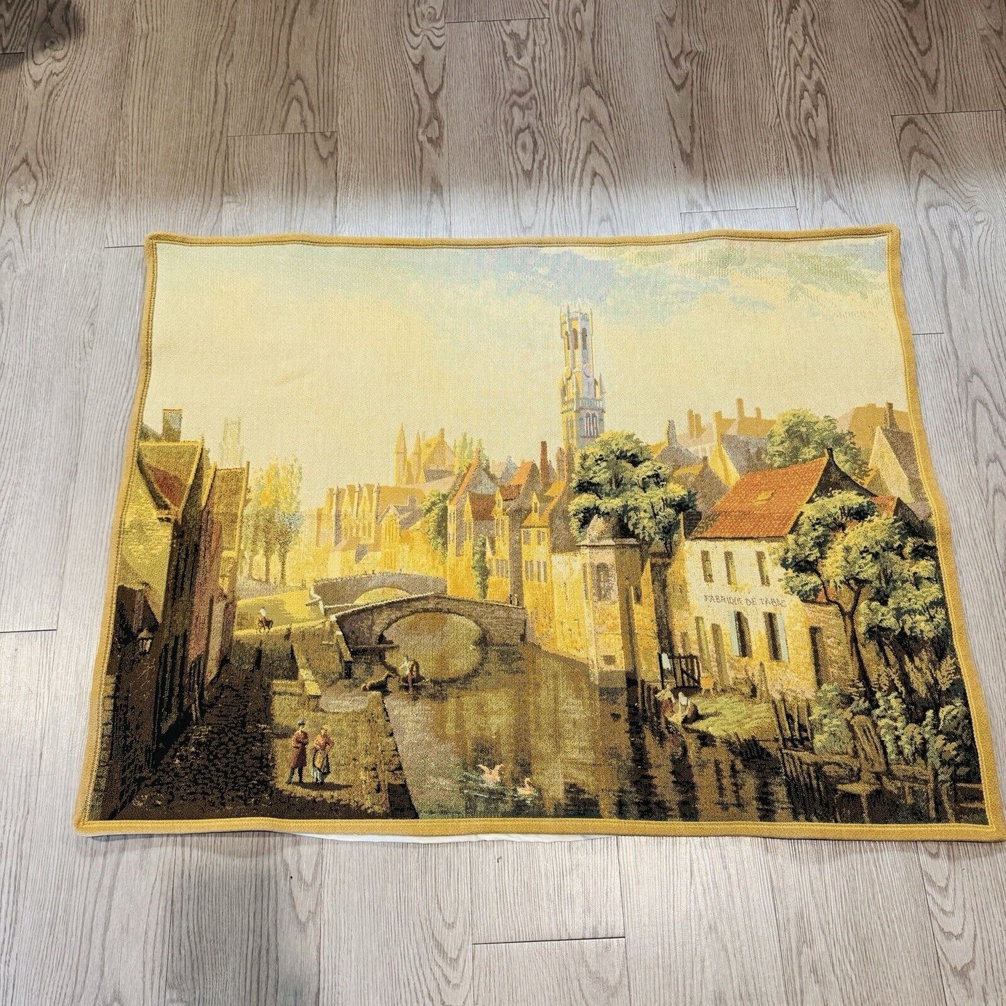 Flanders Woven Wall Tapestry Belgium Made Vintage 38”x 28” Mint Art Fabric