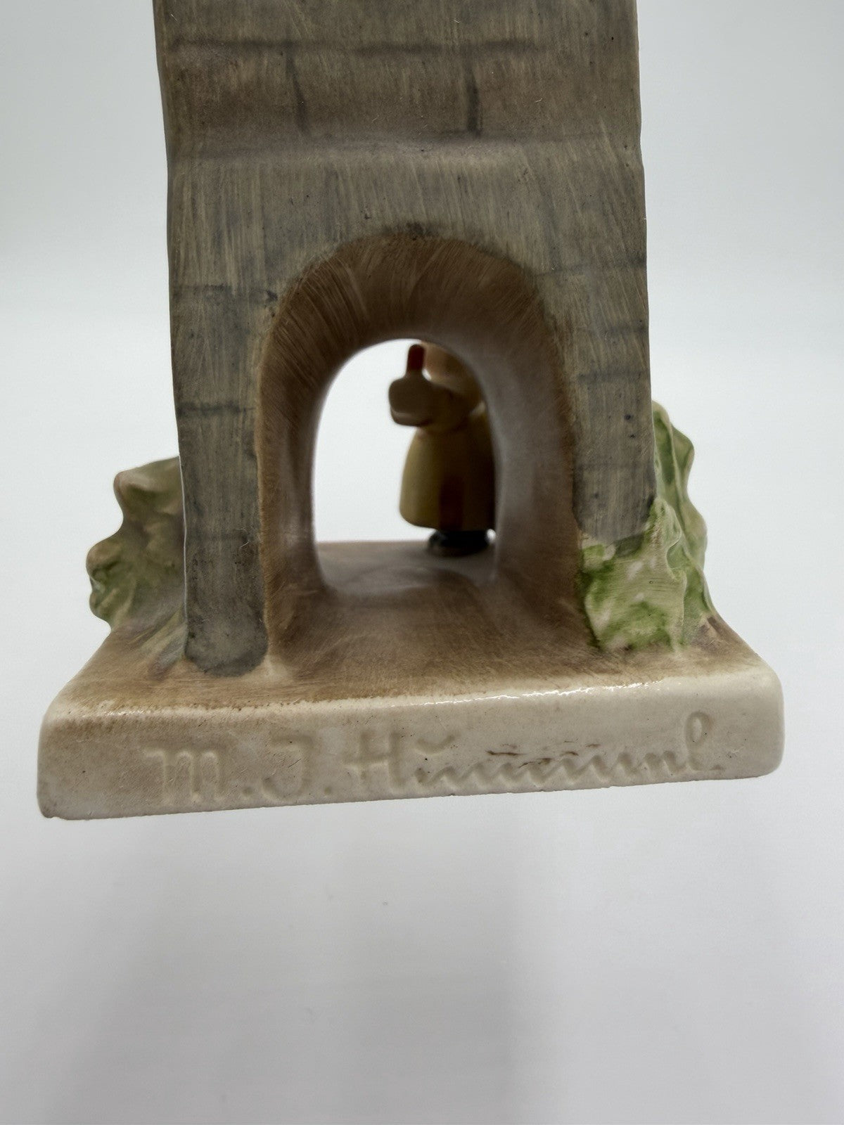1950 M. I. Hummel Germany Whitsuntide Belltower & Angels Porcelain Figurine #163