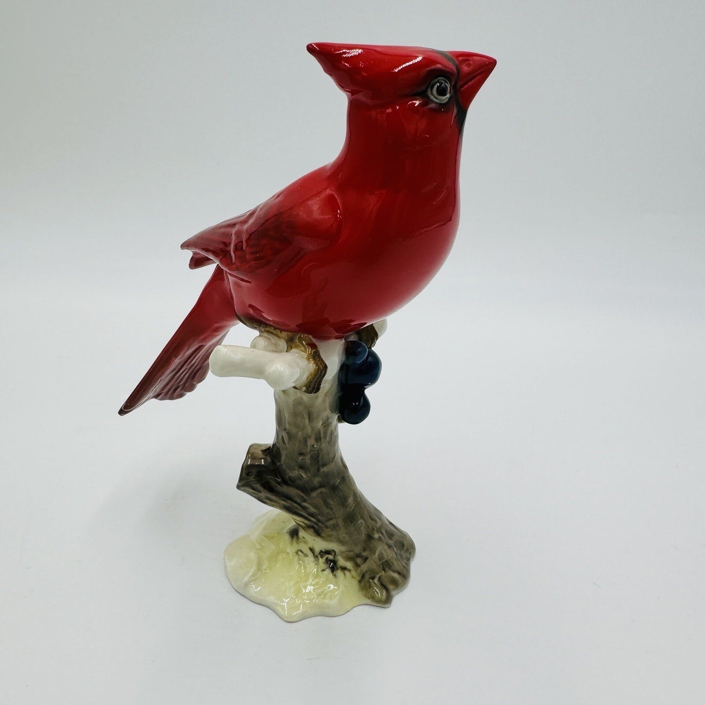 Hutschenreuther Kunstabteilung Cardinal Bird Figurine Porcelain Germany Red Vtg