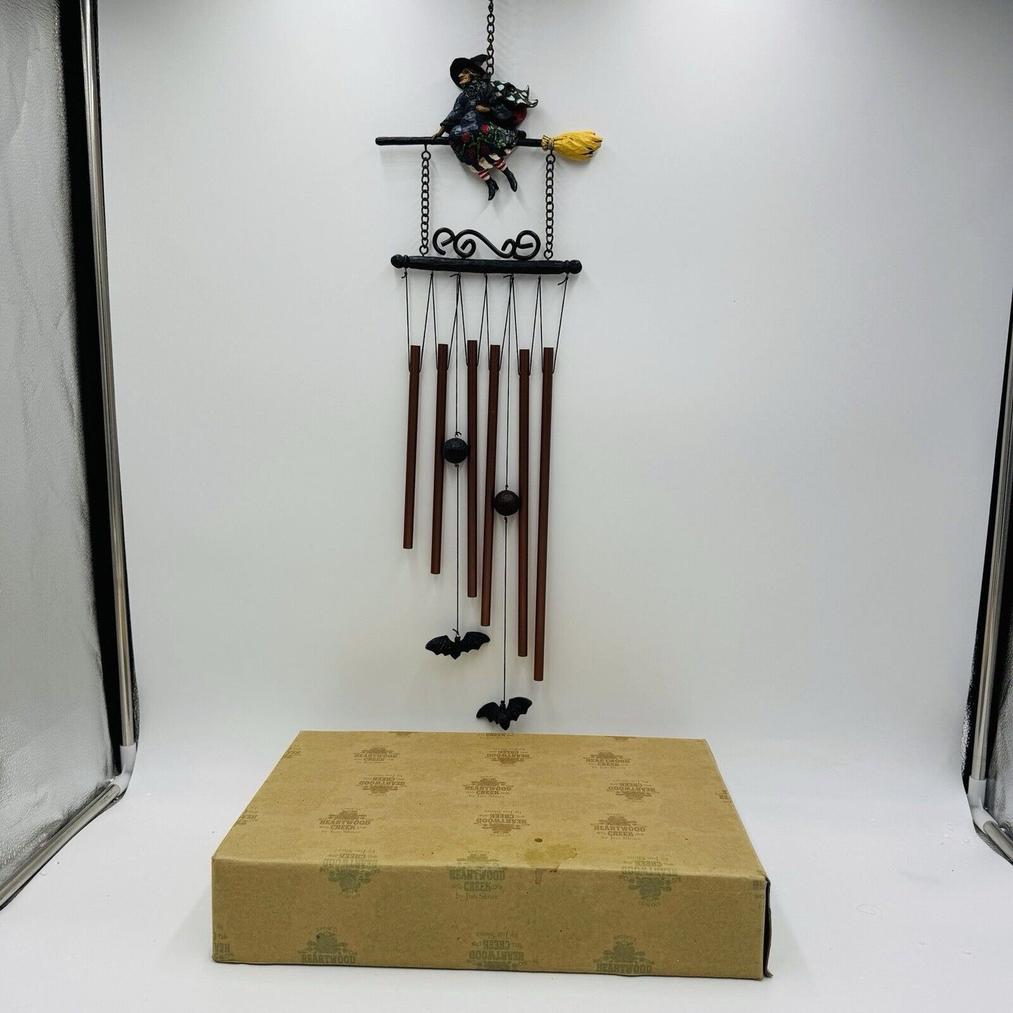 Jim Shore Heartwood Creek Witch Wind Chime Halloween Figurine Rare 2006